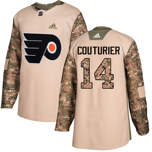 Adidas Flyers #14 Sean Couturier Camo Authentic Veterans Day Stitched Youth NHL Jersey - Click Image to Close